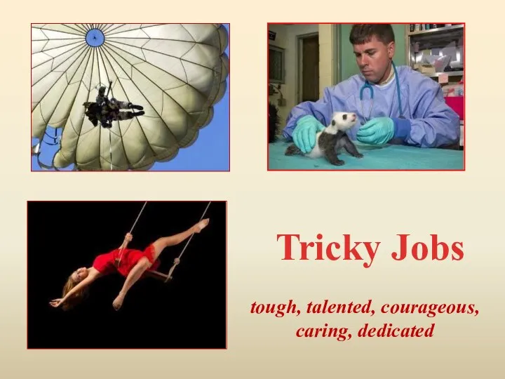 tough, talented, courageous, caring, dedicated Tricky Jobs