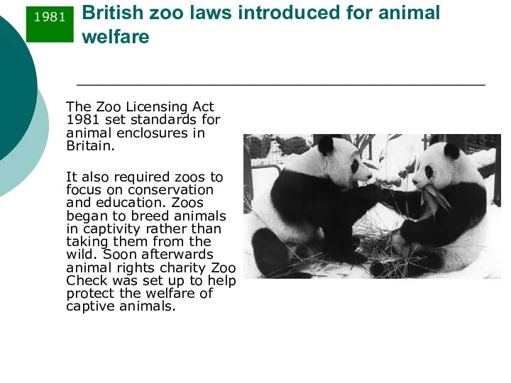British zoo laws introduced for animal welfare The Zoo Licensing Act