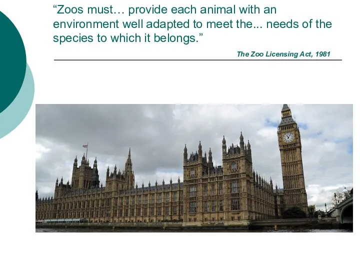 “Zoos must… provide each animal with an environment well adapted to