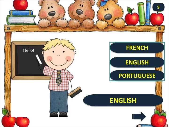 ENGLISH ENGLISH 9 FRENCH PORTUGUESE Hello!