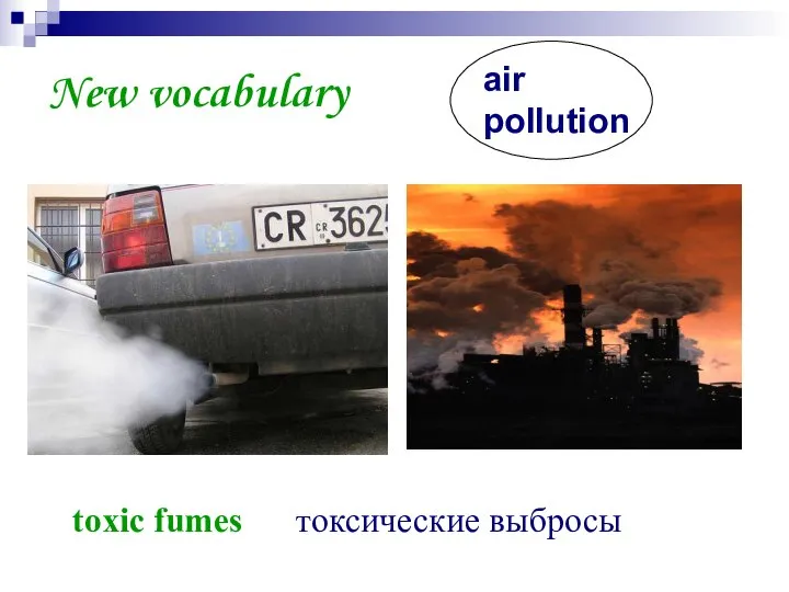 New vocabulary air pollution toxic fumes токсические выбросы
