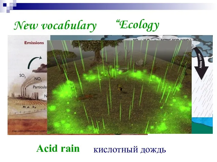 New vocabulary “Ecology” Acid rain кислотный дождь
