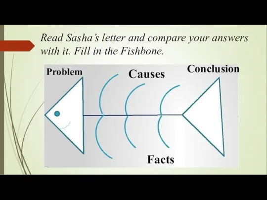 Read Sasha’s letter and compare your answers with it. Fill in