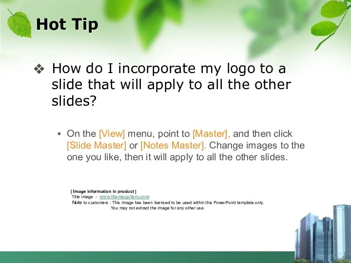 Hot Tip How do I incorporate my logo to a slide