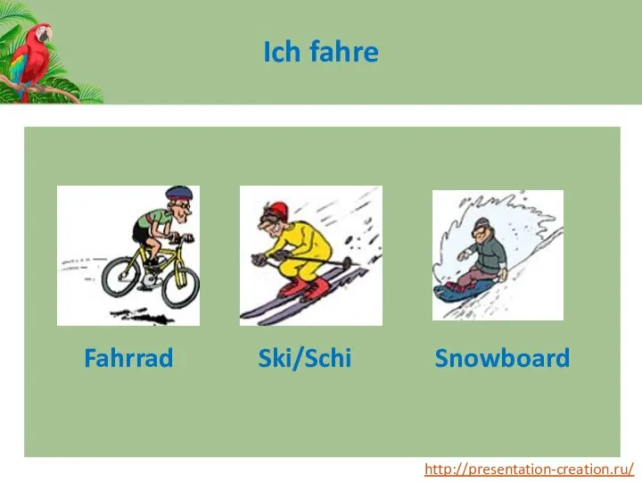 Fahrrad Ski/Schi Snowboard Ich fahre