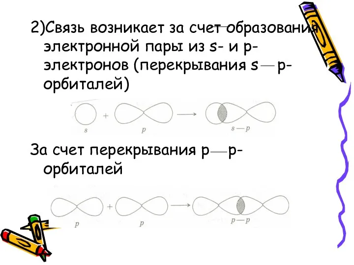 2)Связь возникает за счет образования электронной пары из s- и p-электронов