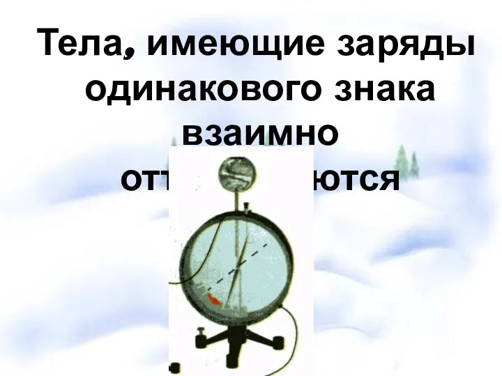 Тела, имеющие заряды одинакового знака взаимно отталкиваются