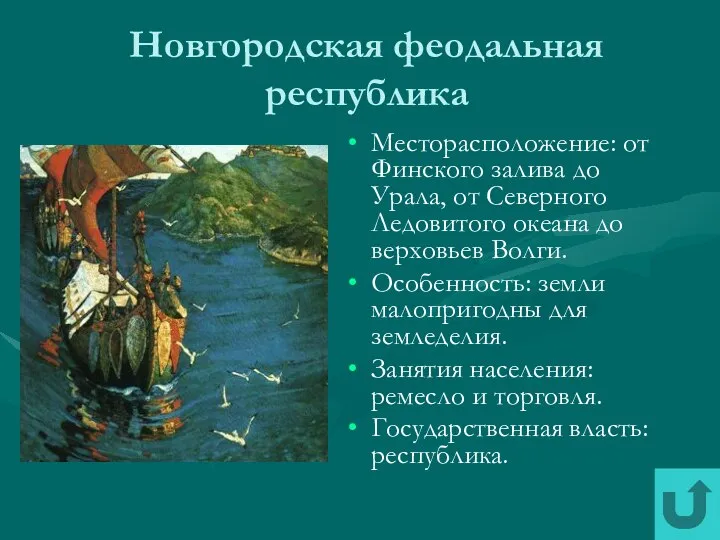 Новгородская феодальная республика Месторасположение: от Финского залива до Урала, от Северного