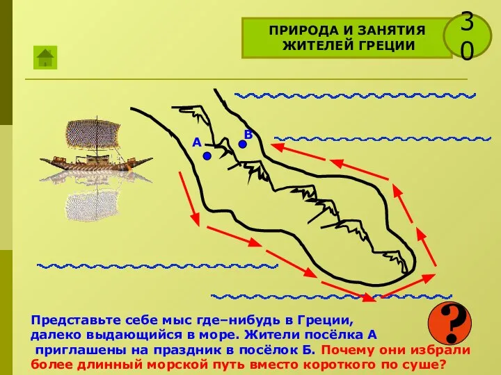 ПРИРОДА И ЗАНЯТИЯ ЖИТЕЛЕЙ ГРЕЦИИ 30 ? А В Представьте себе