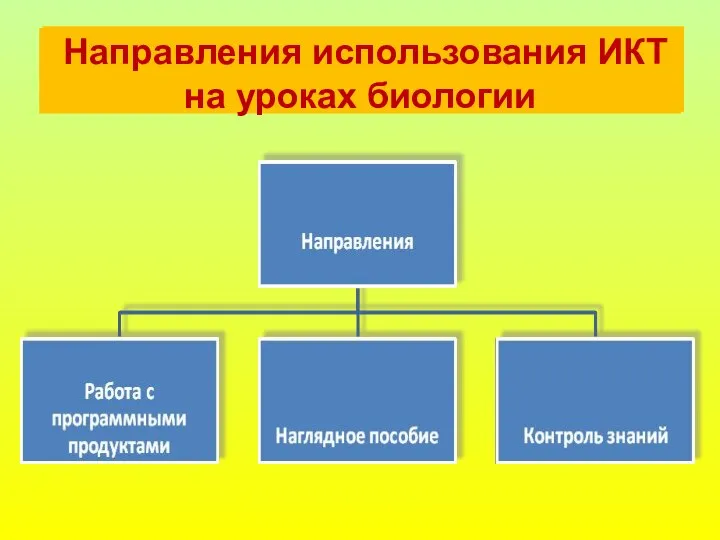 Направления использования ИКТ на уроках биологии Направления использования ИКТ на уроках биологии