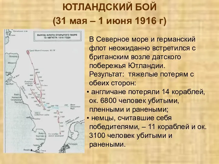 ЮТЛАНДСКИЙ БОЙ (31 мая – 1 июня 1916 г) В Северное