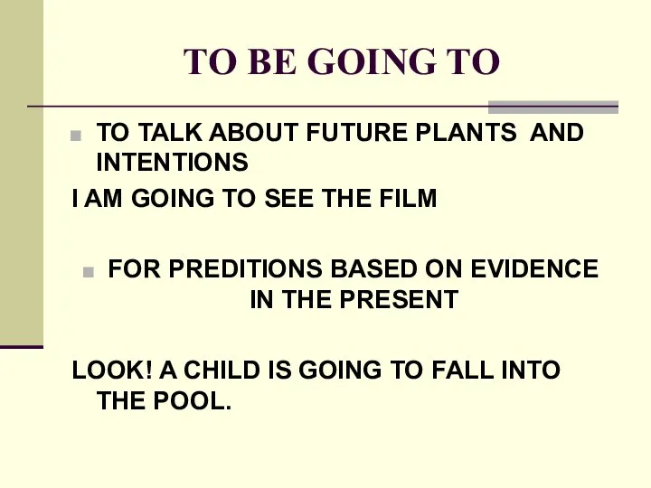 TO BE GOING TO TO TALK ABOUT FUTURE PLANTS AND INTENTIONS