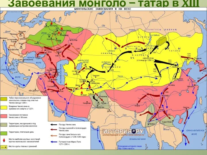 Завоевания монголо – татар в XIII в.