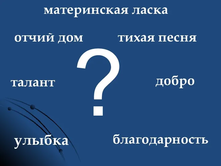 ? добро материнская ласка отчий дом благодарность улыбка талант тихая песня