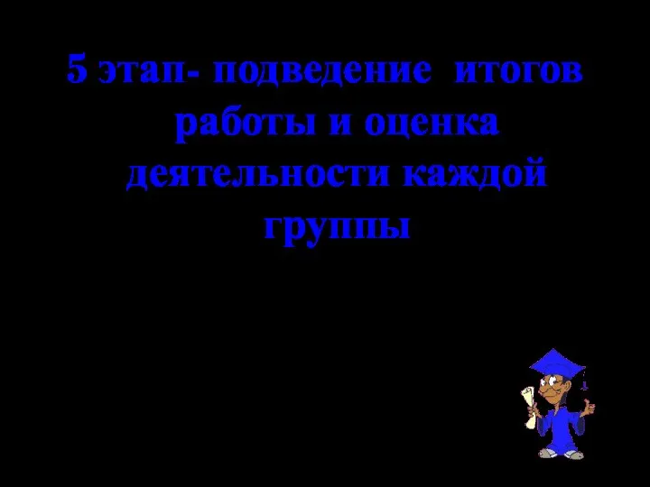 5 этап- подведение итогов работы и оценка деятельности каждой группы