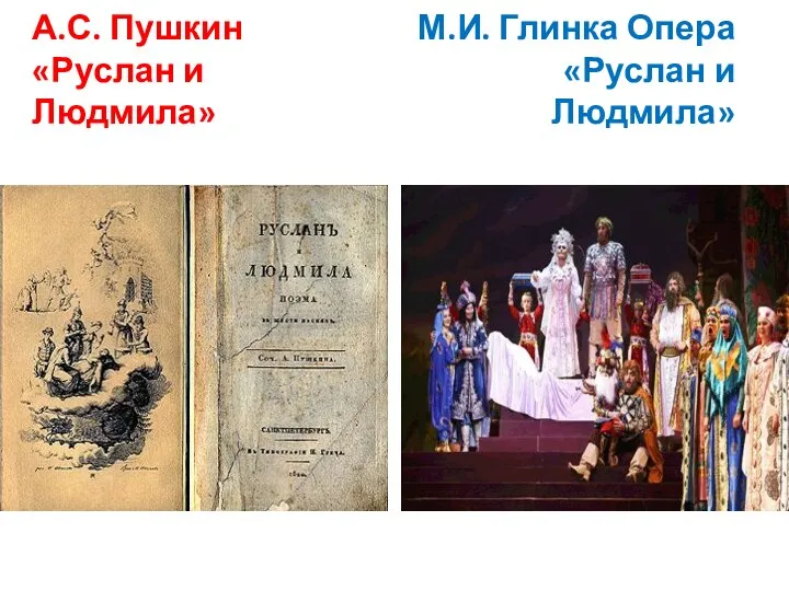 А.С. Пушкин «Руслан и Людмила» М.И. Глинка Опера «Руслан и Людмила»