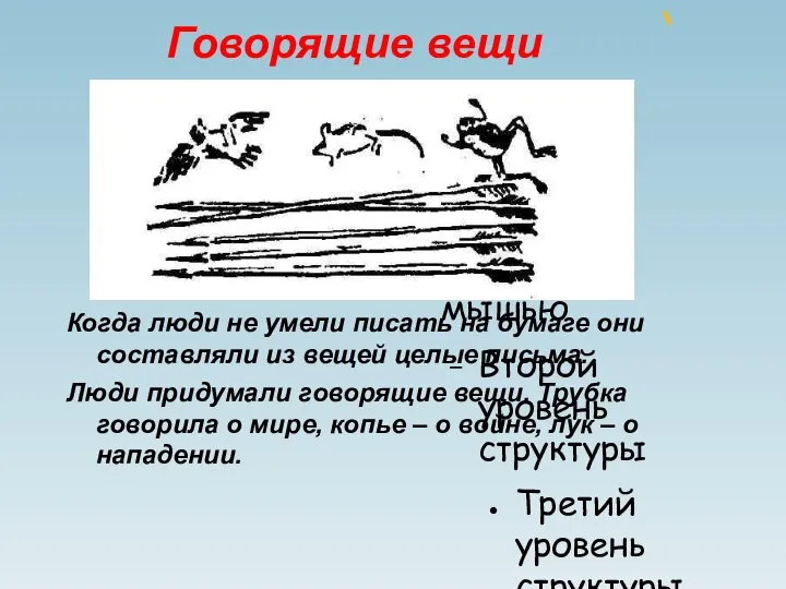 Говорящие вещи Когда люди не умели писать на бумаге они составляли