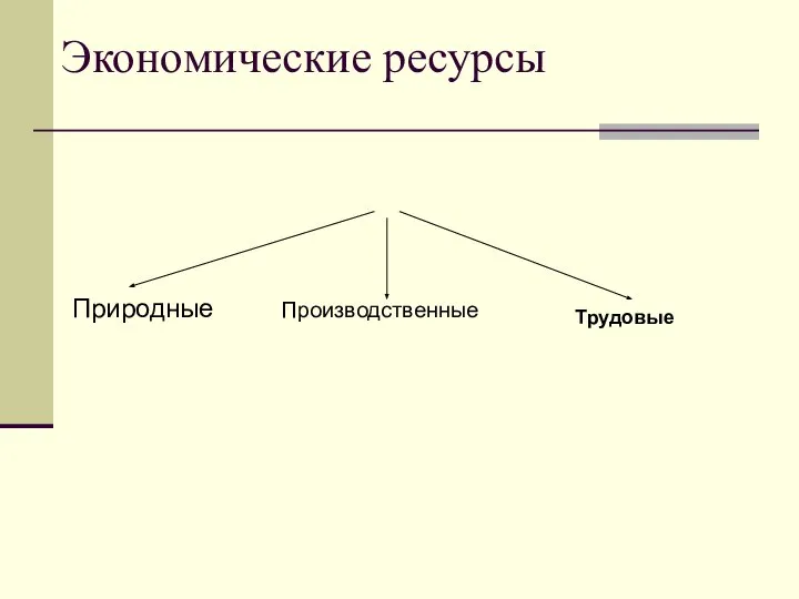 Экономические ресурсы Природные Производственные Трудовые