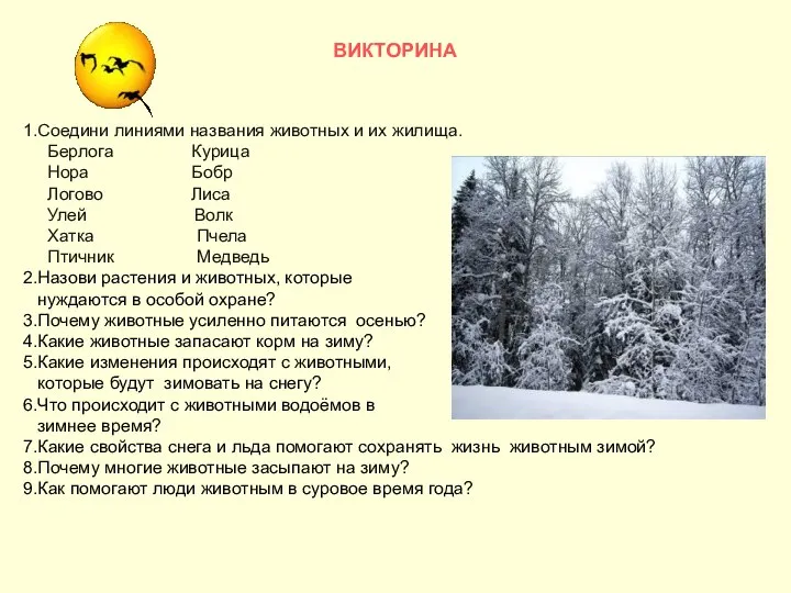 1.Соедини линиями названия животных и их жилища. Берлога Курица Нора Бобр