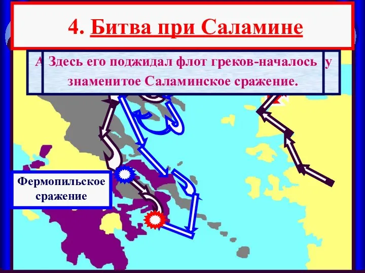 4. Битва при Саламине А в это время флот персов подошел