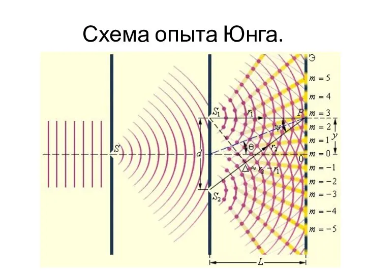 Схема опыта Юнга.