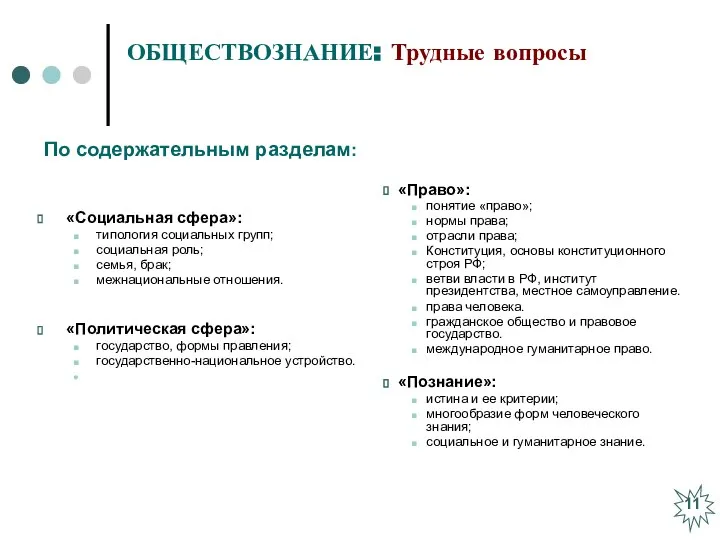 ОБЩЕСТВОЗНАНИЕ: Трудные вопросы «Социальная сфера»: типология социальных групп; социальная роль; семья,