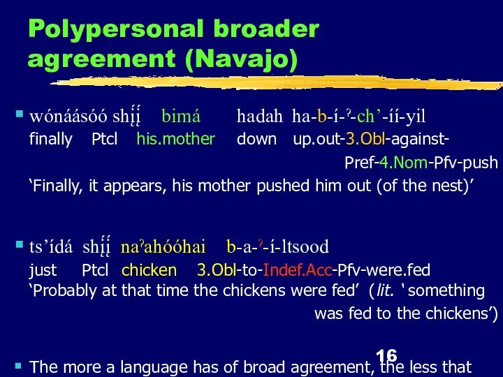 Polypersonal broader agreement (Navajo) wónáásóó shį́į́ bimá hadah ha-b-í-ˀ-ch’-íí-yil finally Ptcl