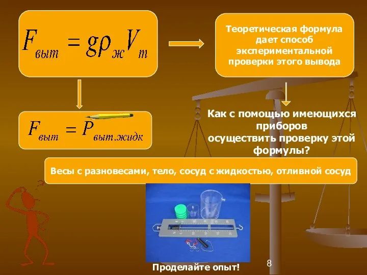 Теоретическая формула дает способ экспериментальной проверки этого вывода Как с помощью