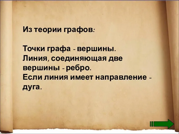 Из теории графов: Точки графа - вершины. Линия, соединяющая две вершины