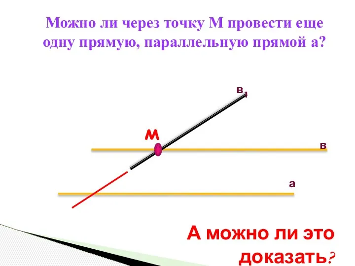 Можно ли через точку М провести еще одну прямую, параллельную прямой