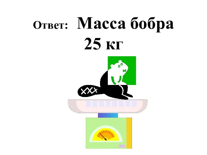 Ответ: Масса бобра 25 кг