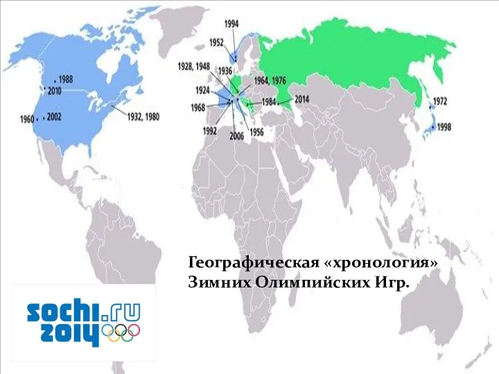 Географическая «хронология» Зимних Олимпийских Игр.