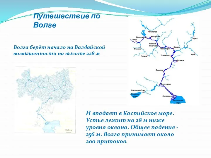 Путешествие по Волге И впадает в Каспийское море. Устье лежит на