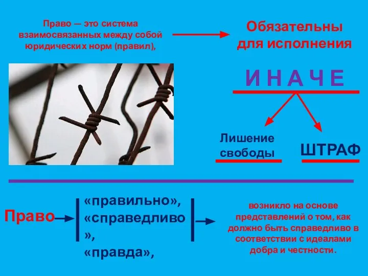 Право — это система взаимосвязанных между собой юридических норм (правил), Обязательны