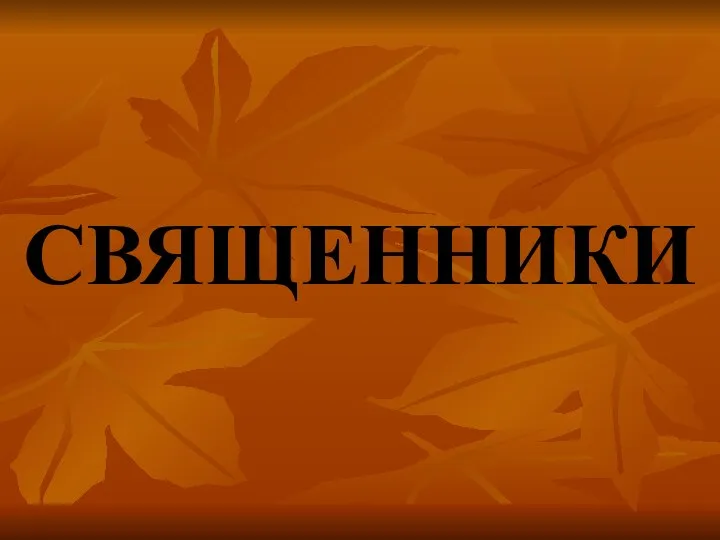 СВЯЩЕННИКИ