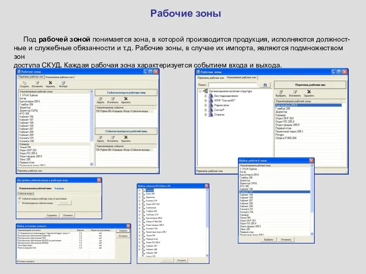 Рабочие зоны Под рабочей зоной понимается зона, в которой производится продукция,