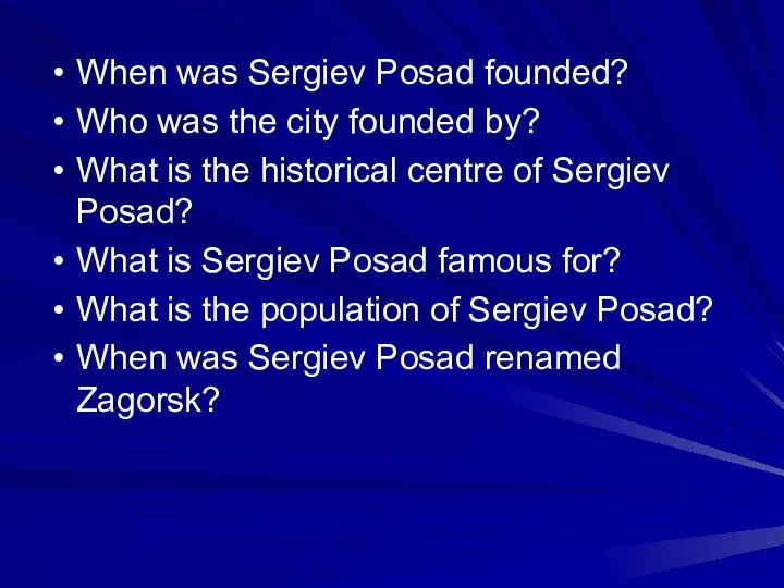 When was Sergiev Posad founded? Who was the city founded by?