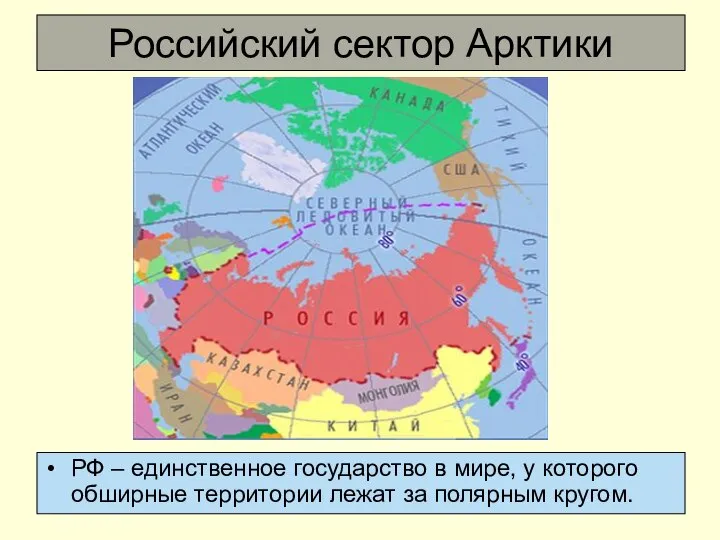 Российский сектор Арктики РФ – единственное государство в мире, у которого