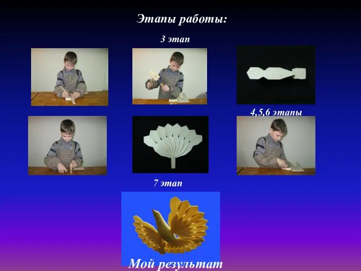 Этапы работы: 3 этап 4,5,6 этапы 7 этап Мой результат