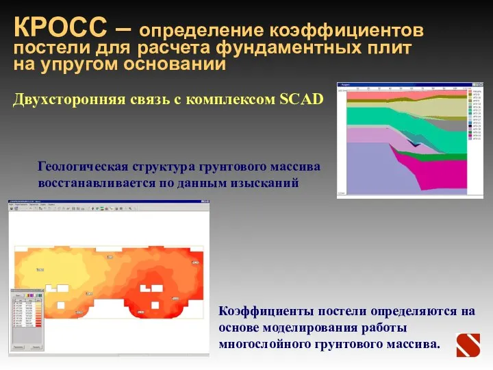 КРОСС – определение коэффициентов постели для расчета фундаментных плит на упругом