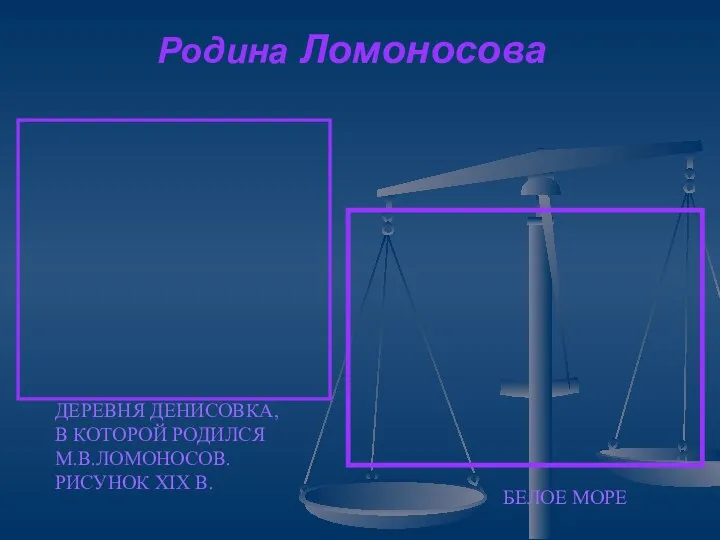 Родина Ломоносова ДЕРЕВНЯ ДЕНИСОВКА, В КОТОРОЙ РОДИЛСЯ М.В.ЛОМОНОСОВ. РИСУНОК XIX В. БЕЛОЕ МОРЕ