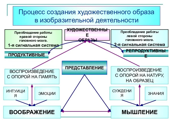 Преобладание работы левой стороны головного мозга. 2-я сигнальная система Преобладание работы