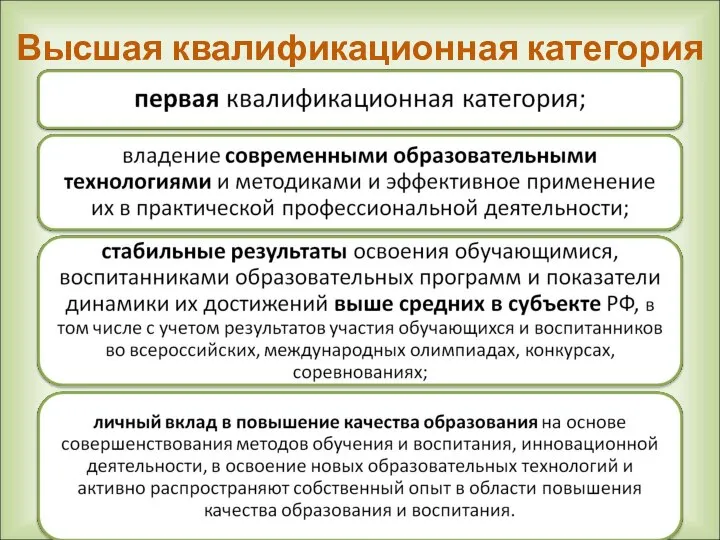 Высшая квалификационная категория