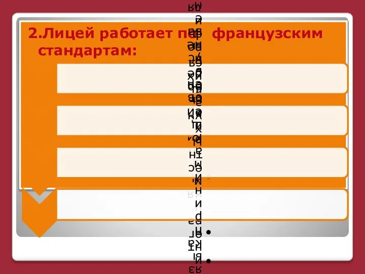 2.Лицей работает по французским стандартам: