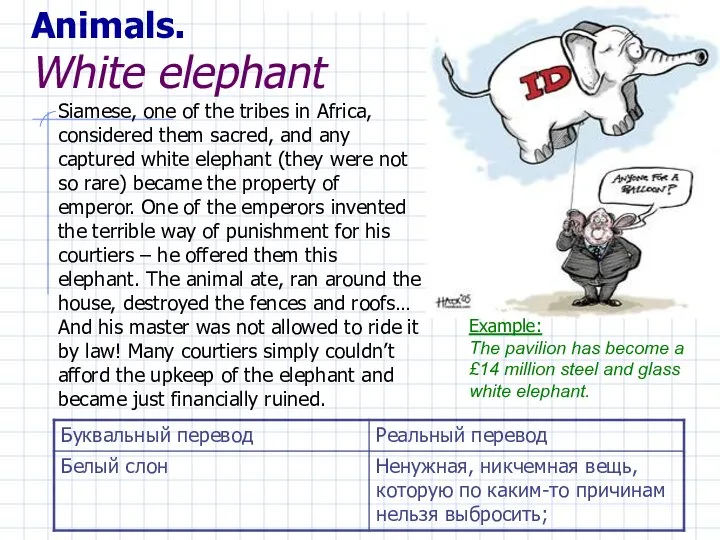 Animals. White elephant Siamese, one of the tribes in Africa, considered