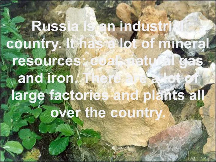 Russia is an industrial country. It has a lot of mineral