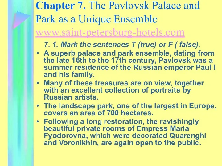 Chapter 7. The Pavlovsk Palace and Park as a Unique Ensemble