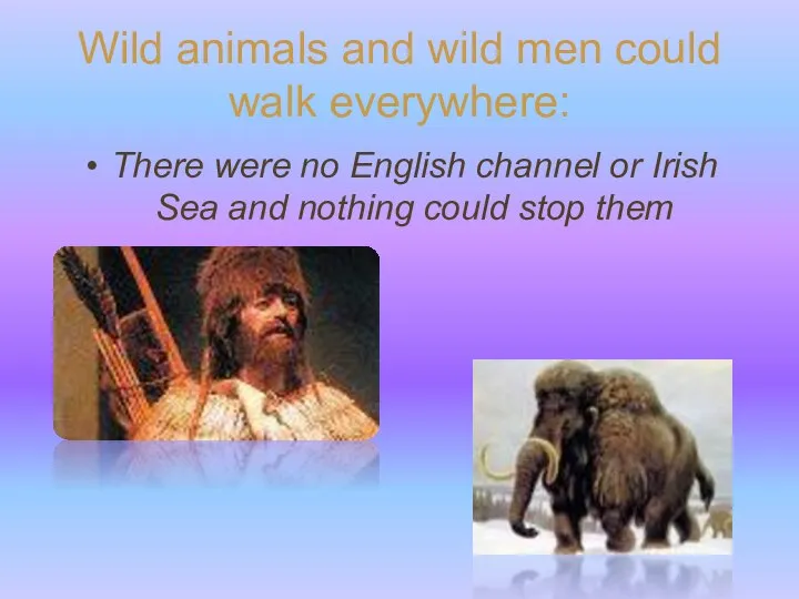 Wild animals and wild men could walk everywhere: There were no