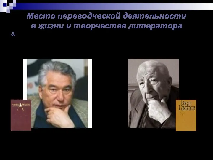 Место переводческой деятельности в жизни и творчестве литератора 3. Писатели и