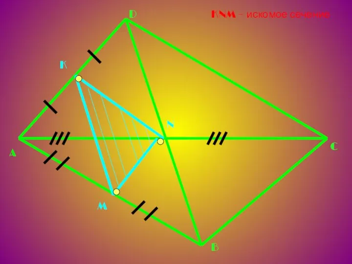 A D C B K M N KNM – искомое сечение